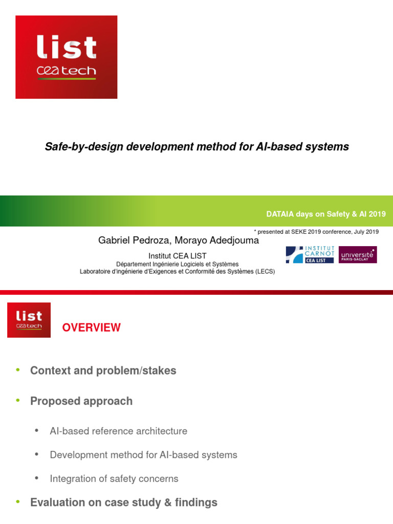Safety evaluation process for ai based autonomous systems pedroza