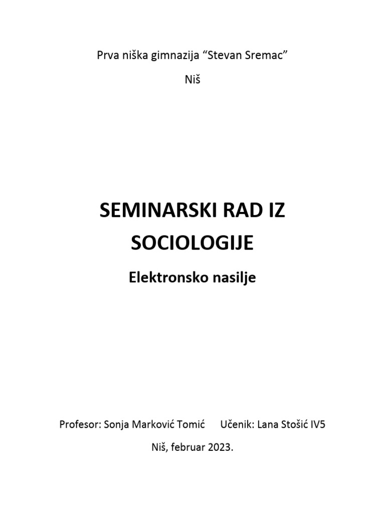 Digitalno Nasilje | PDF