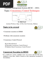 Concurrency Control Techniques