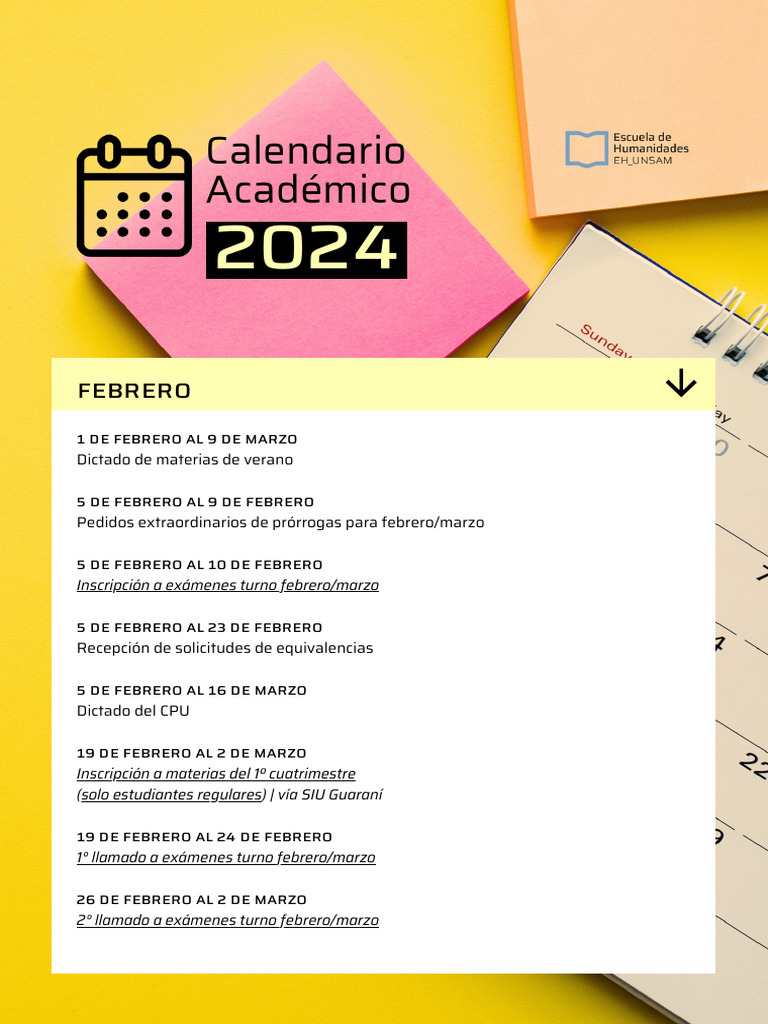 Calendario Académico 2024 FADU | PDF