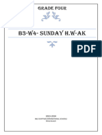 B3-W4-Sunday H.W-Ak: Grade Four
