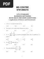 Namma Kalvi 12th BM Book Back One Mark Questions English Medium 216212