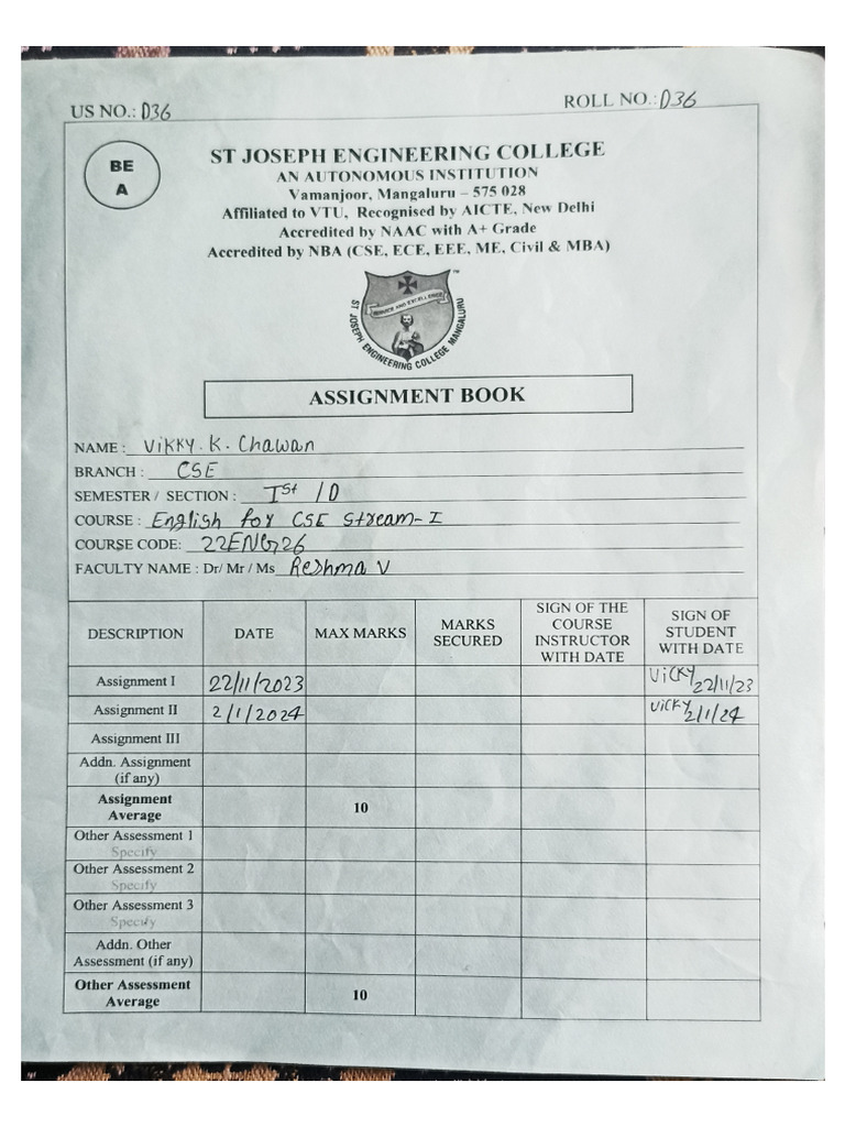 Vikky D36 Assignment | PDF