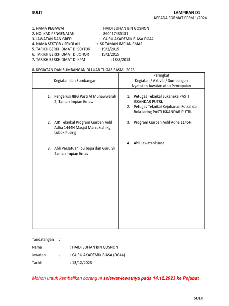 Lampiran D1 | PDF
