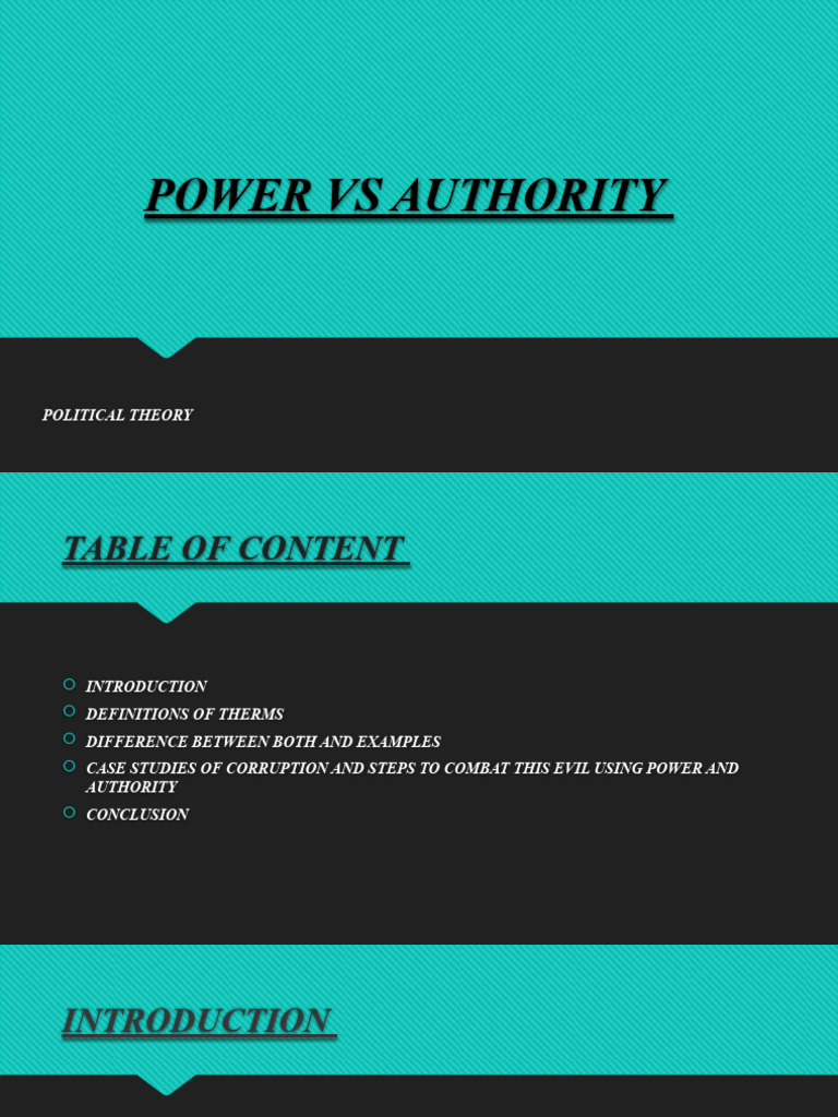 Power vs Authority in Politics | PDF