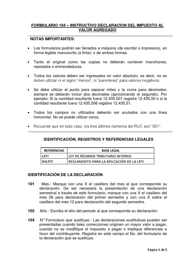 Instructivo Formulario 104