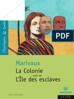 Marivaux: La Colonie L'Île Des Esclaves