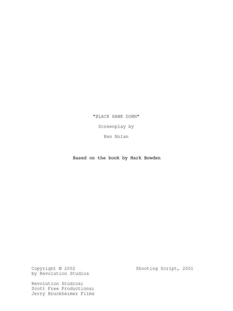 Script BlackHawkDown22 | PDF | Young Adult