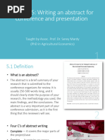 Chapter 5 - Writing An Abstract For Conference and Presentation