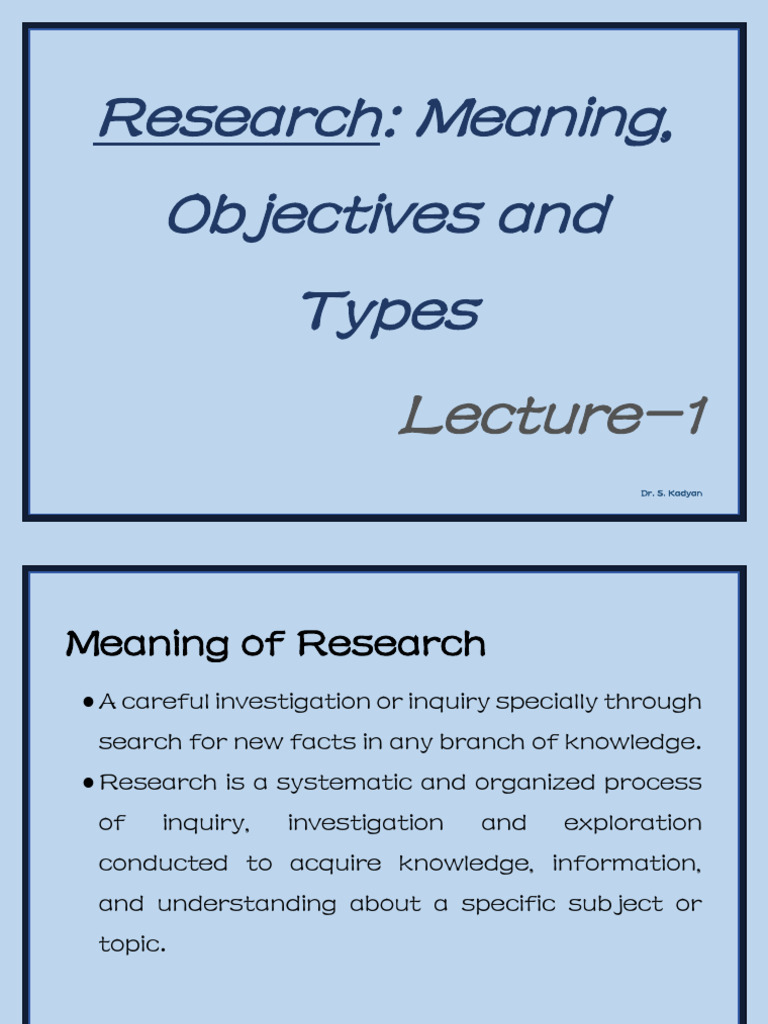 L1 Resersch Objectives and Types | PDF | Hypothesis | Quantitative Research