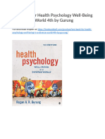 Test Bank For Health Psychology Well Being in A Diverse World 4th by Gurung