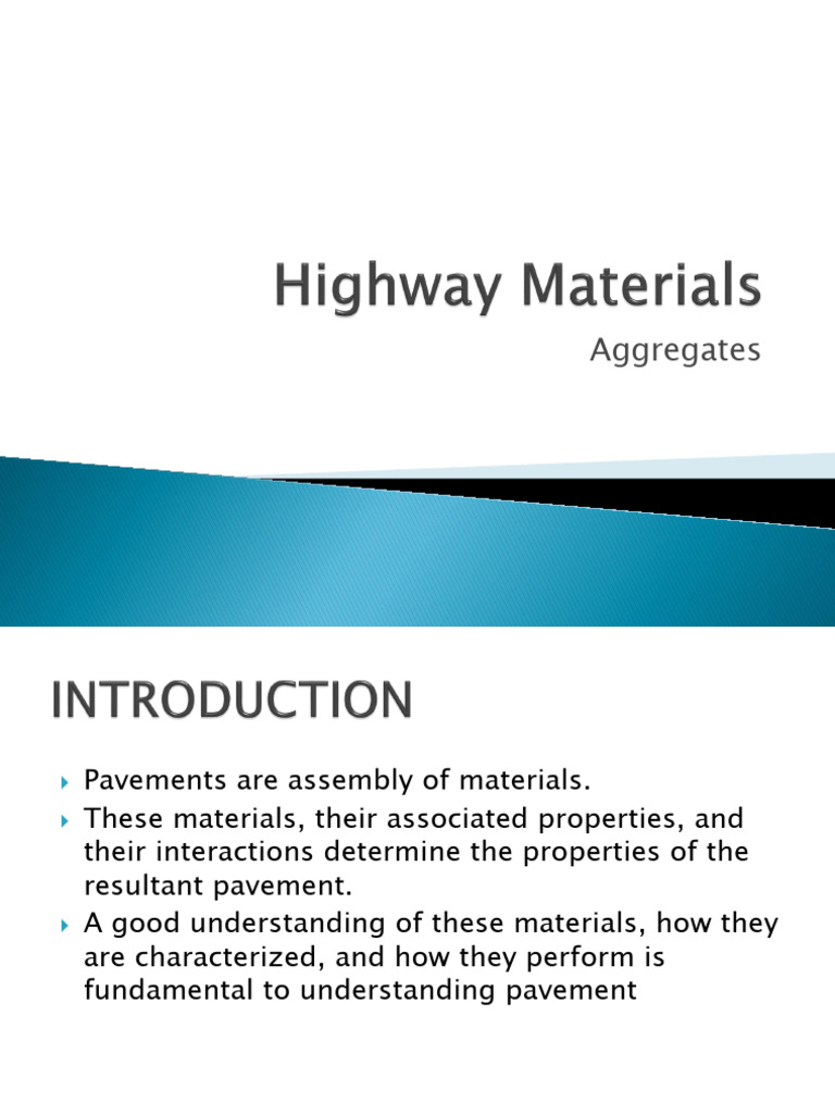 Lecture 2 Highway Materials Aggregate PDF