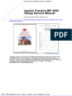 Massey Ferguson Tractors MF 4200 Series Workshop Service Manual