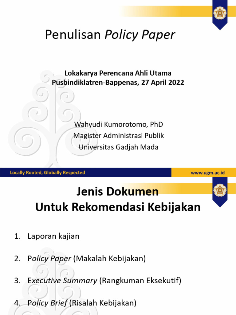 Panduan Penulisan Policy Paper | PDF