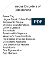 Dent 353-08 Miscellaneous Disorders of Oral Mucosa-students