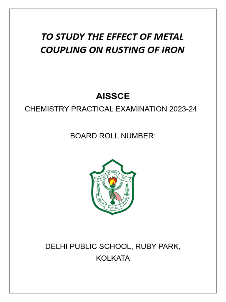To Study The Effect of Metal Coupling On Rusting of Iron | PDF