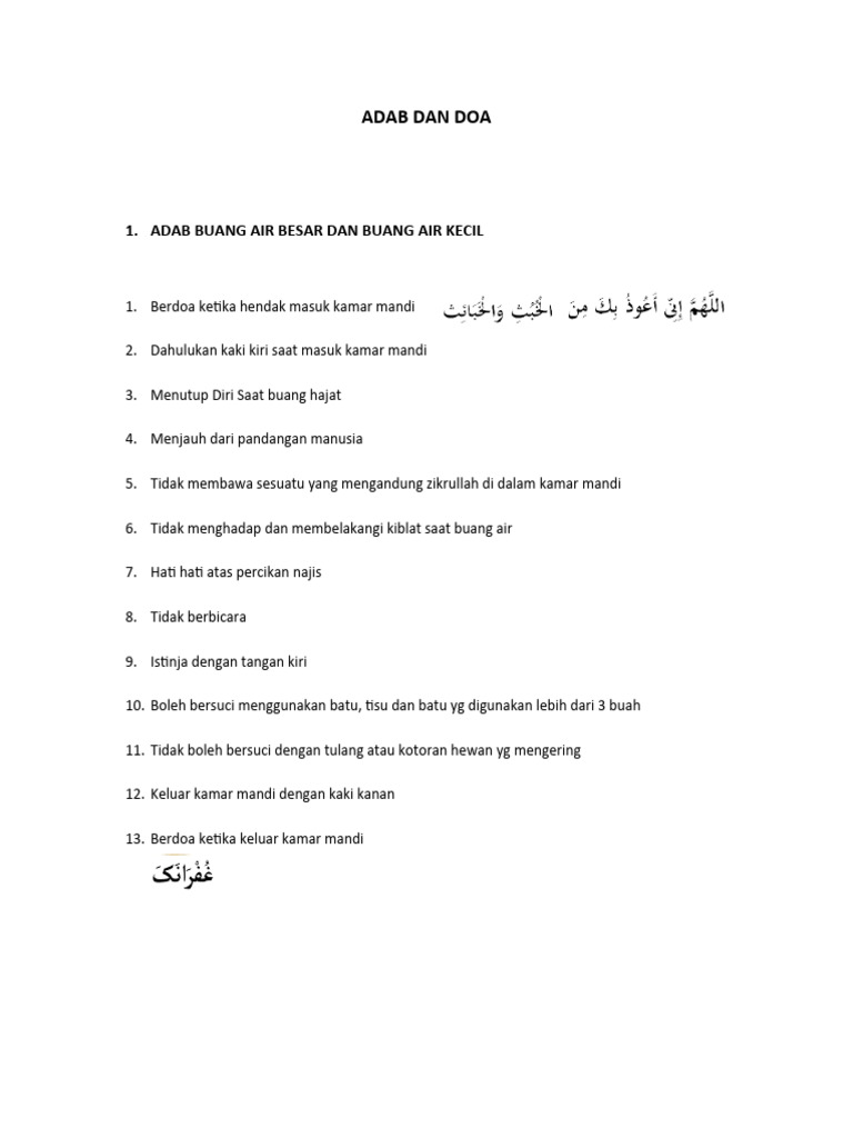 Doa dan Adab Bertamu dalam Islam | PDF