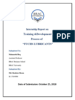 Training &development Process of "Fuchs Lubricants": Internship Report On