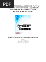 Level of Volleyball Skills and Factors Affecting Students' Skill Acquisition: Towards The Development of An Instructional Material