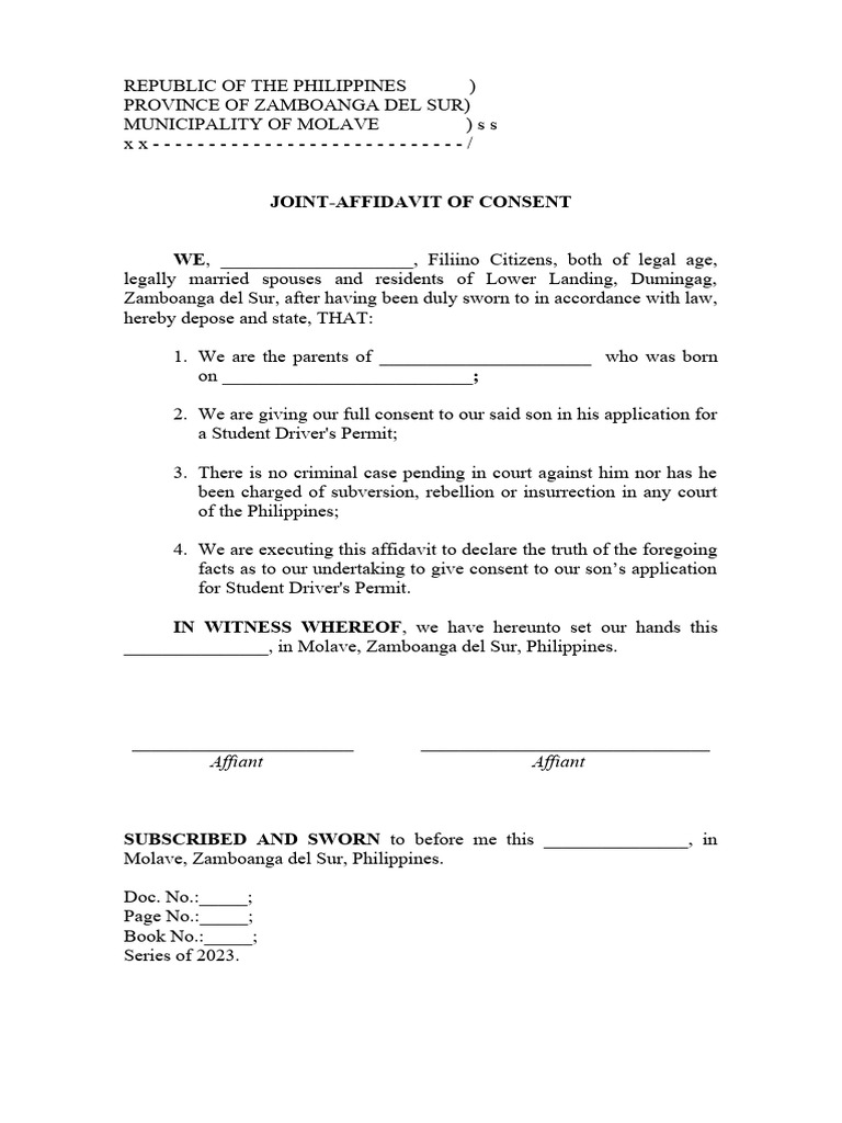 Parental Consent for Student Permit | PDF