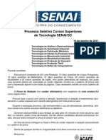 Processo seletivo SENAI/SC aborda tema da democracia no Brasil
