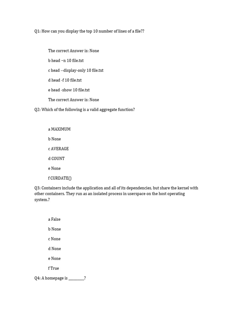 Tech Quiz: File Commands & Functions | PDF