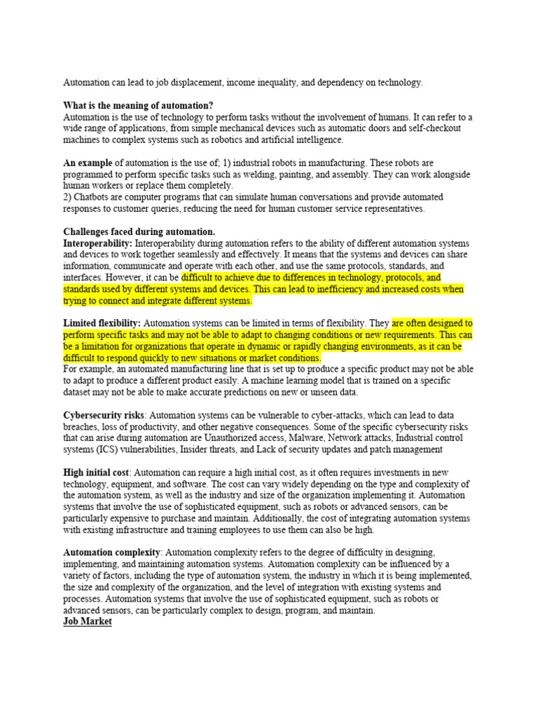 Impact of Automation On Emplyment | PDF | Automation | Employment