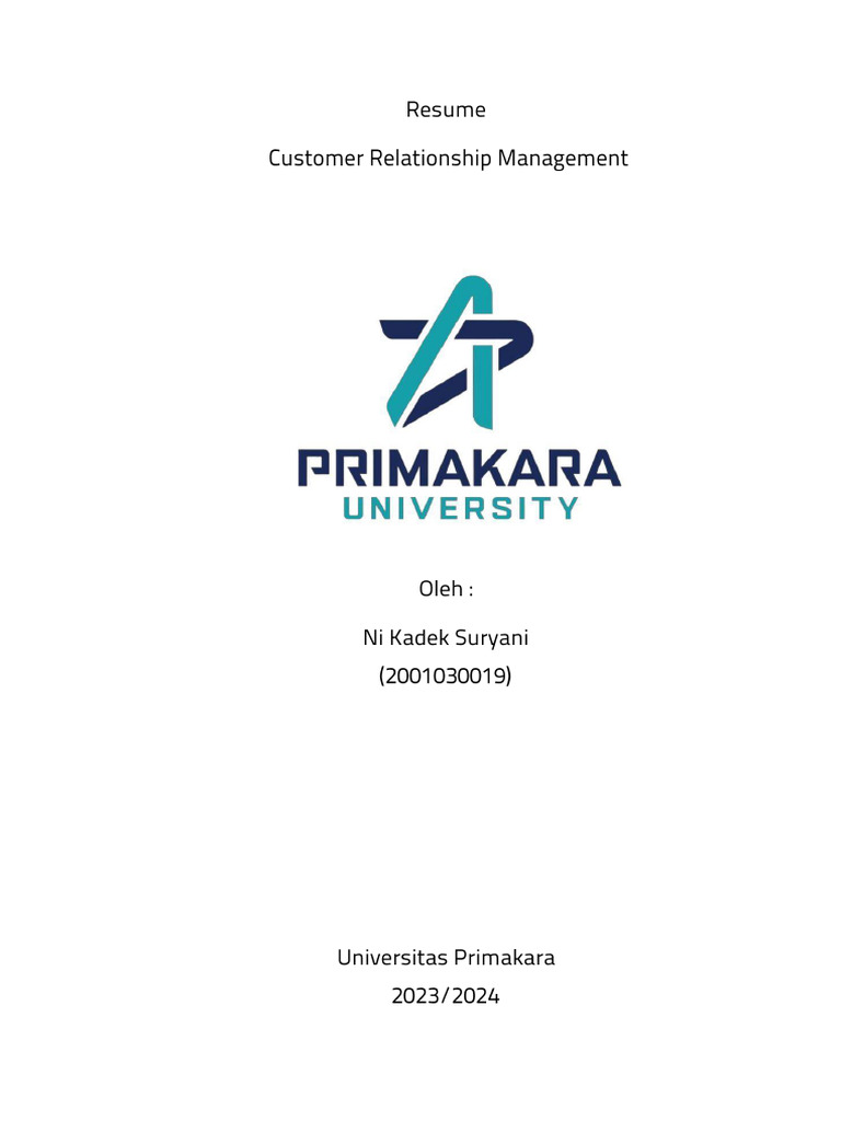 Customer Relationship Management Pdf