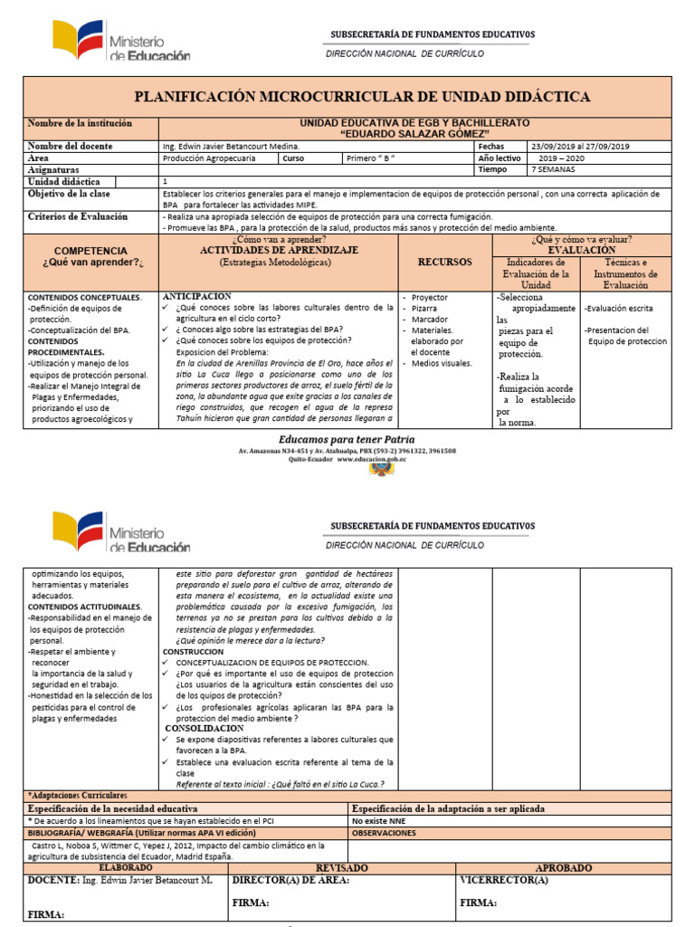 PUD - de Clase Demostrativa Final | PDF | Evaluación | Plan de estudios