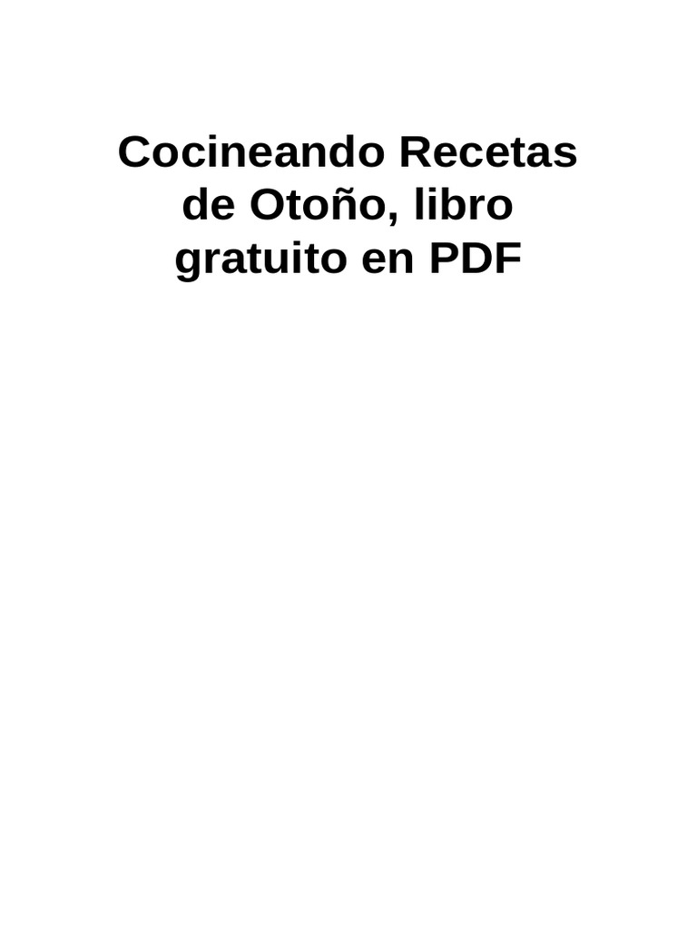 Cocineando Recetas de Otoño, libro gratuito en PDF 