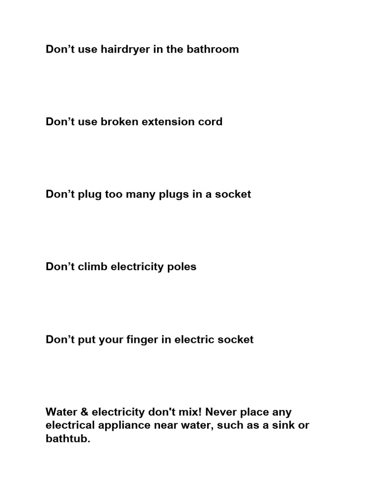 Electricity Safety | PDF