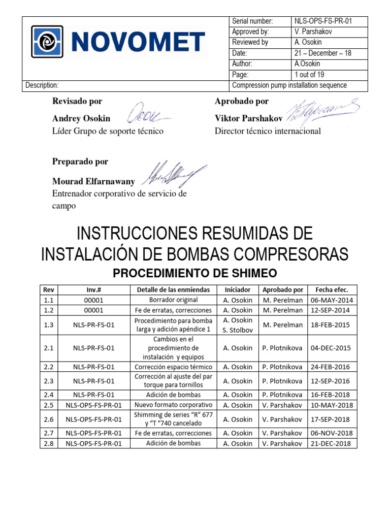 NLS-OPS-FS-PR-01 - Instrucciones Resumidas de Instalación de Bombas ...