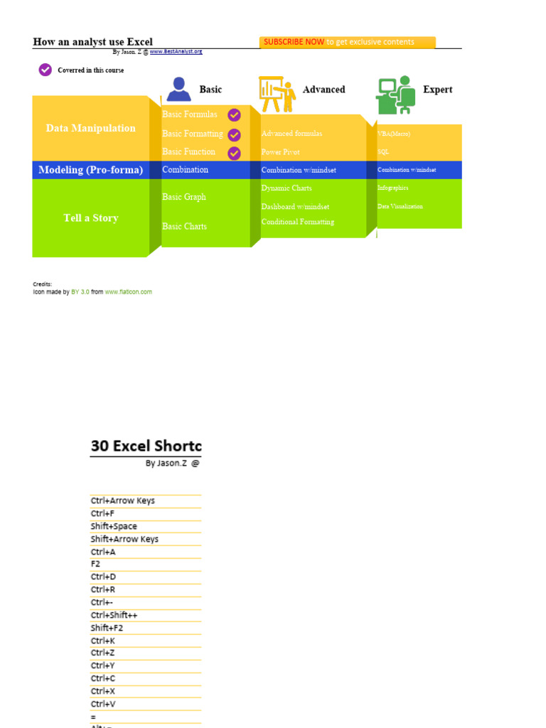 Excel+0+to+Pro+in+1+Hour Workbook | PDF