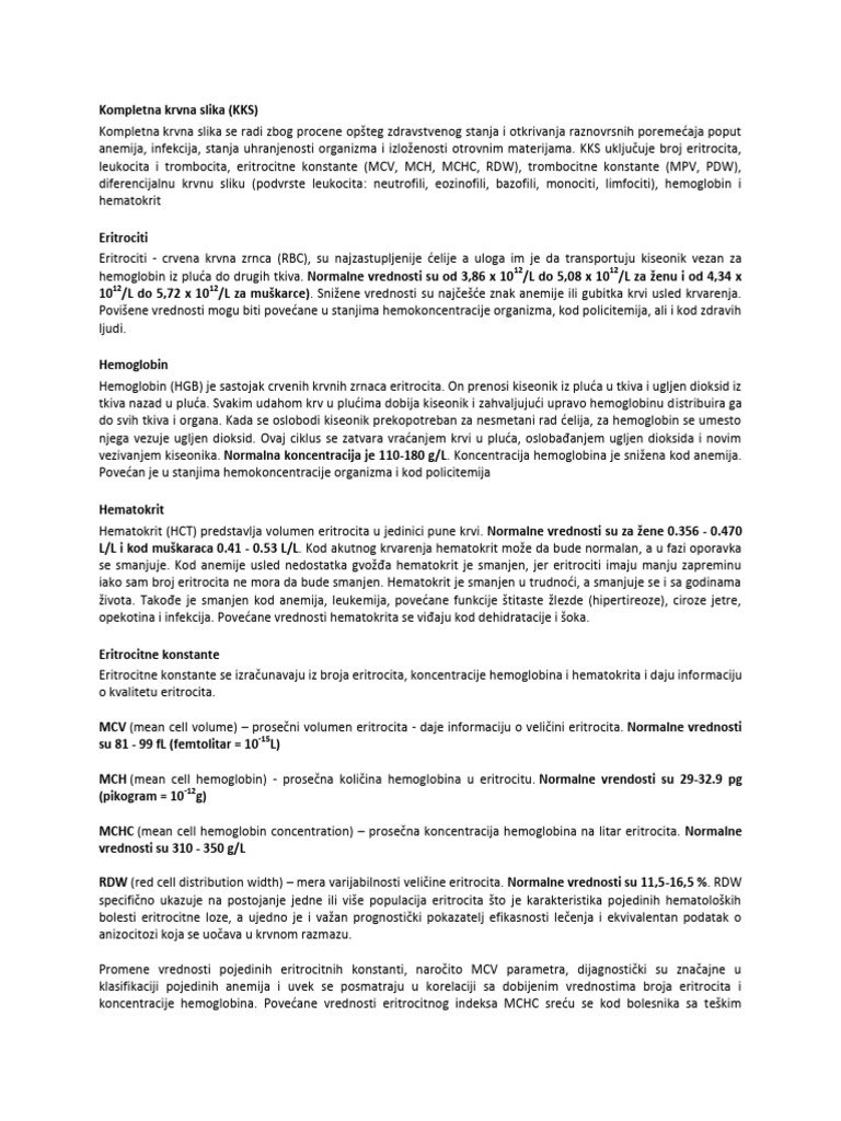 Kompletna krvna slika mcv mchc pdf