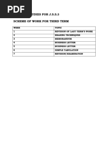 Business Studies For Jss3