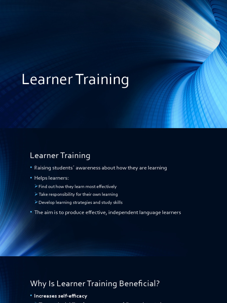 Learner Training Pdf