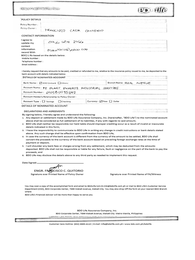 Bdo Life Form | PDF