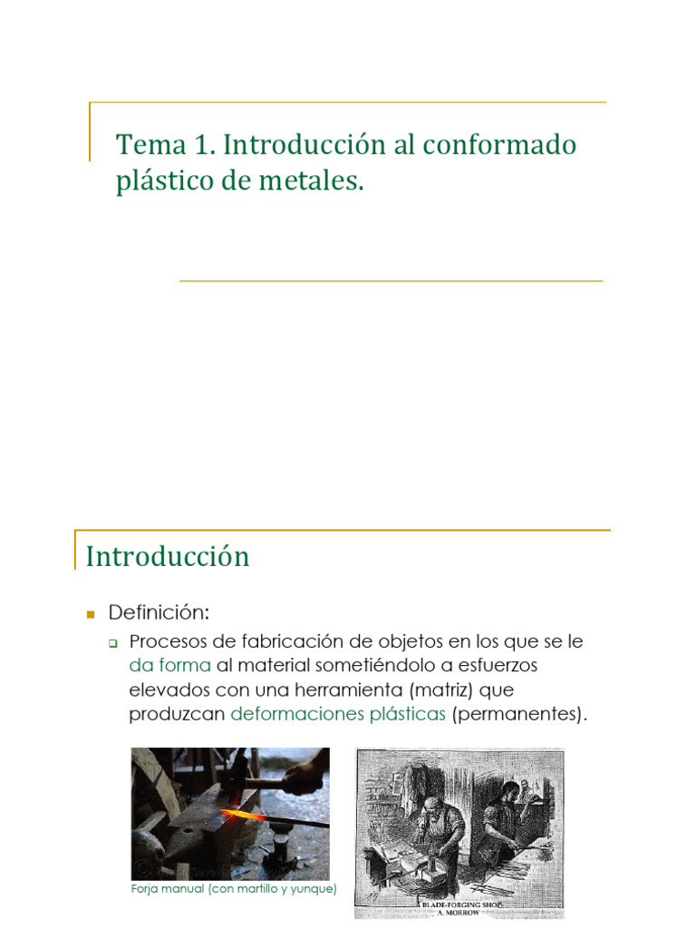 01 Intro Conformado Plastico Metales | PDF | Deformación (ingeniería ...