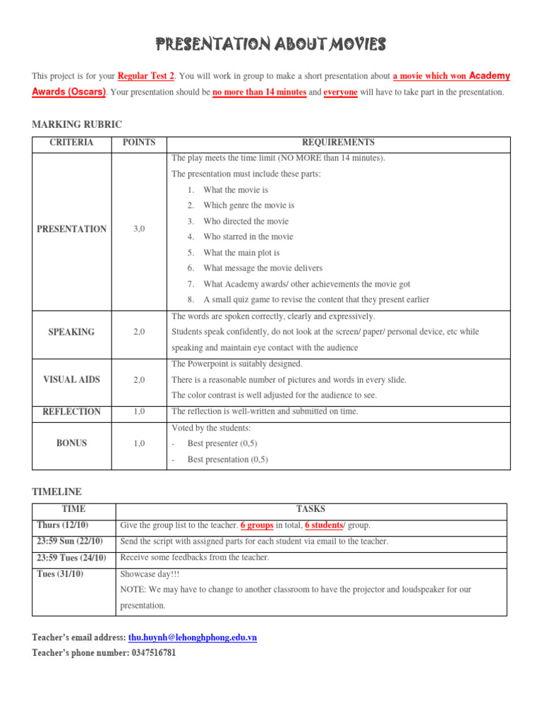 10CT1 Sem 1 Presentation Movies | PDF | Human Communication