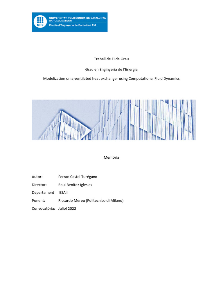 Modelization On A Ventilated Heat Exchanger Using Computational Fluid ...