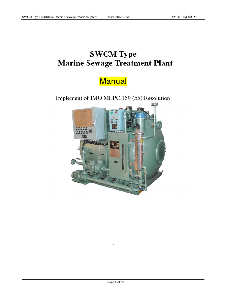 Marine Sewage Treatment Plant Manual | PDF