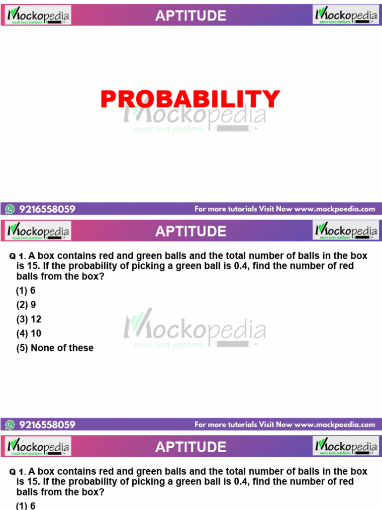 Probability Class PPT 2 | PDF