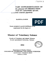 Master o F Veterinary Science: (Coturnix Coturnix Japonic#)