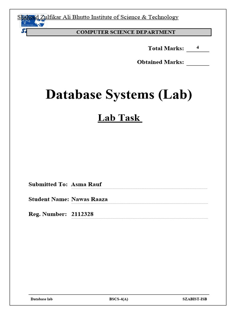 Lab Task 11 2112328 DB | PDF