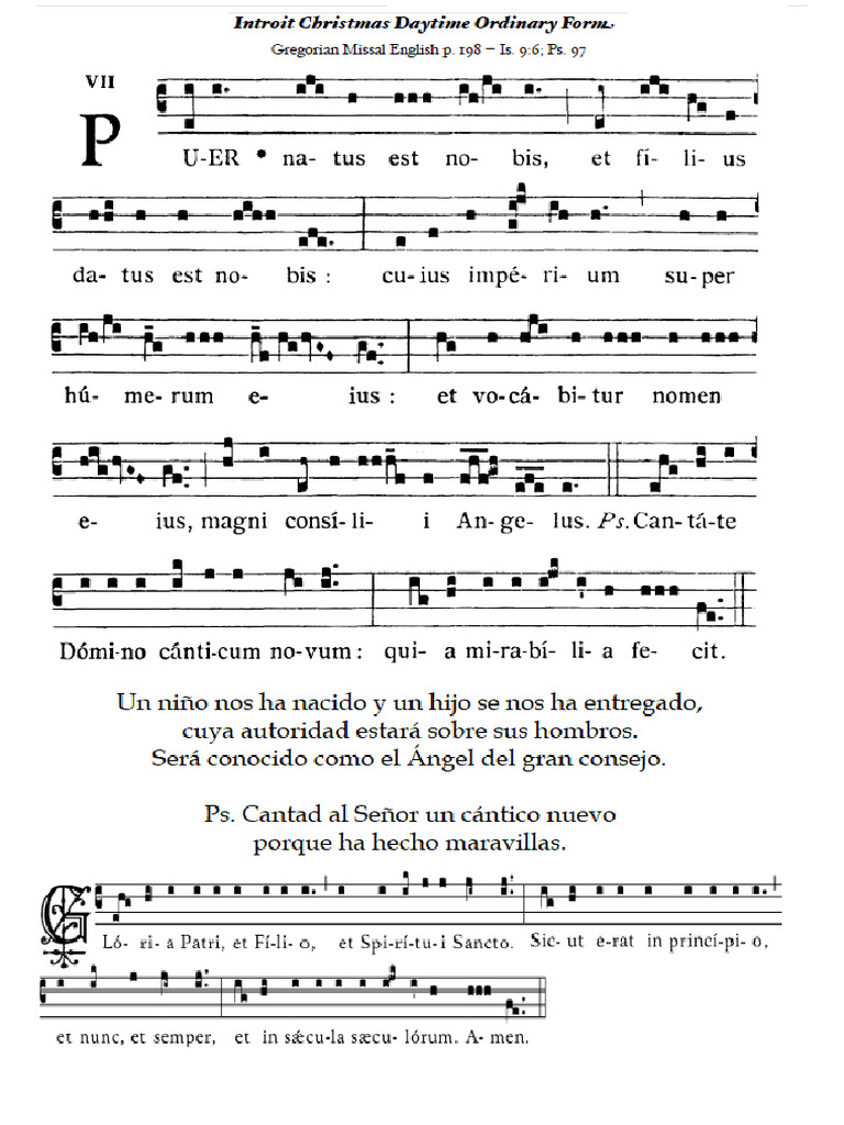 Puer Natus Est Nobis Con Traducción | PDF