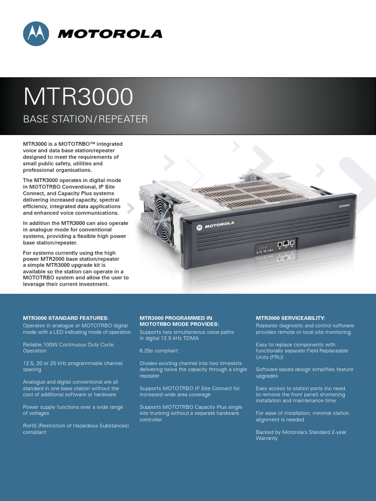 MTR3000 MOTOTRBO - Repeater - en | PDF