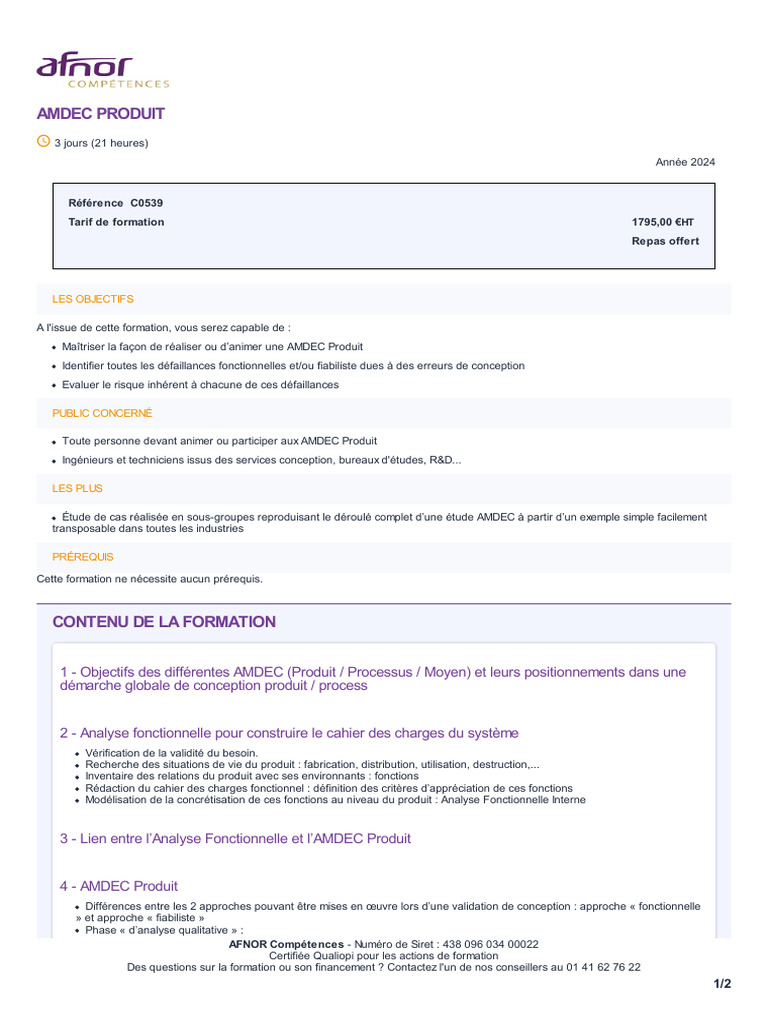 Formation AMDEC Produit : Maîtrise et Animation | PDF | Technologie et ...