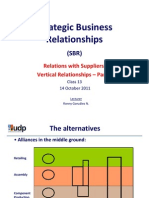 Strategic Business Relationships: Relations With Suppliers: Vertical Relationships - Part II