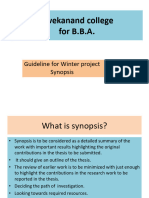 Guidelines For Synopisis Format Sem 6 VVK BBA