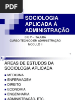 SOCIOLOGIA APLICADA À ADMINISTRAÇÃO
